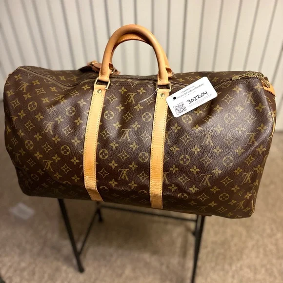 Louis Vuitton Monogram Canvas Duffel keepall w Vachetta Trim COA Included Sz55 - Picture 1 of 15